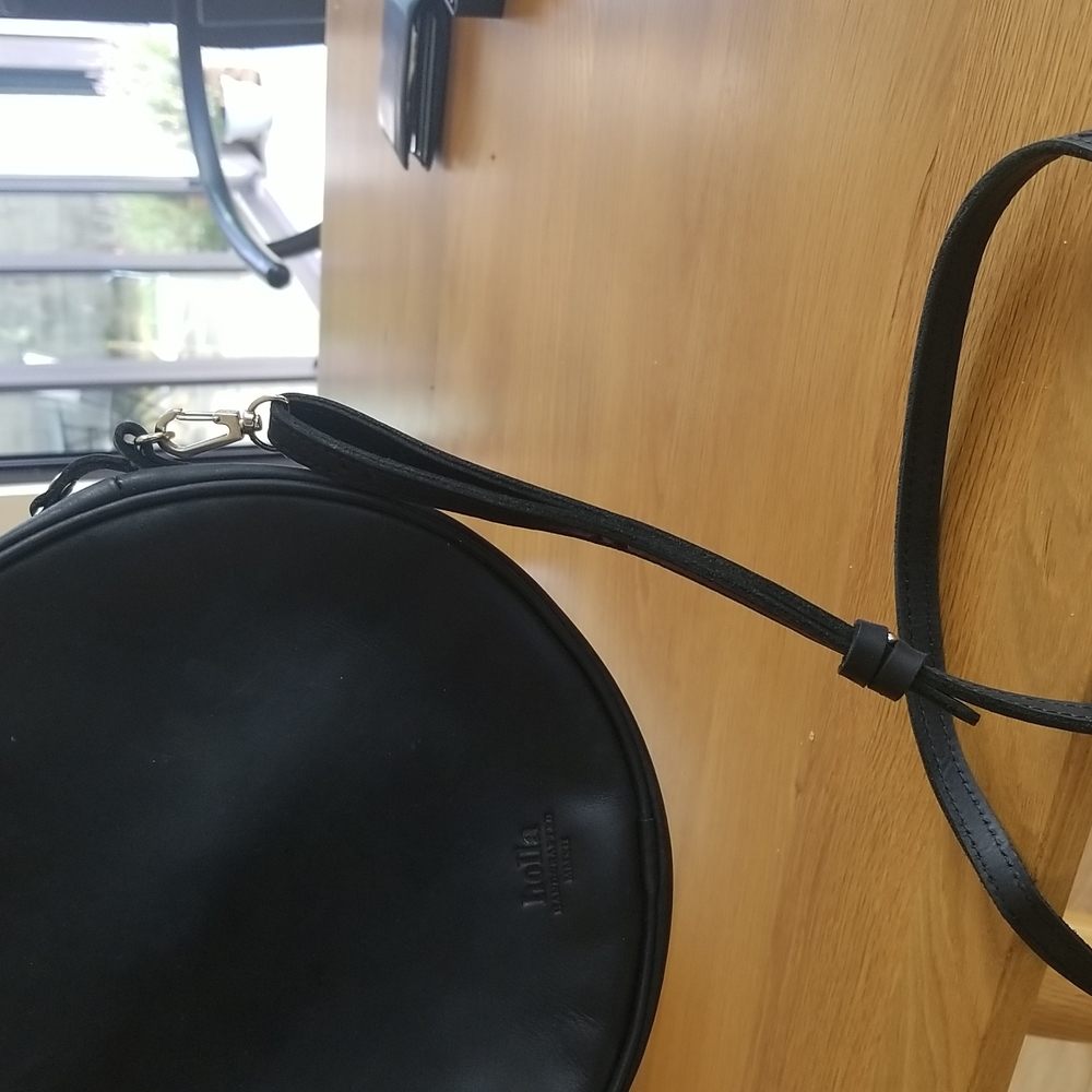 Round Leather Bag, Adjustable Strap - image 5